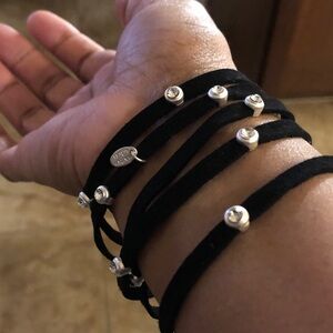 Black and Rhinestone Bracelets by Marlyn Schiff